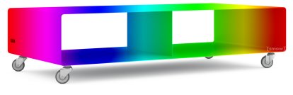TV Lowboard R 200, Self-coloured, RAL Metallic Colour, Industrial castors