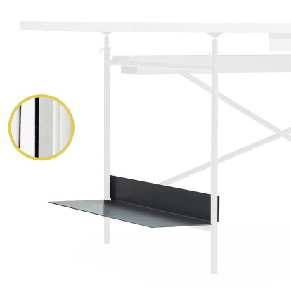 CPU Holder for Eiermann Frames, For Eiermann 1 & 2 Table Frame 78 cm, Chrome finish