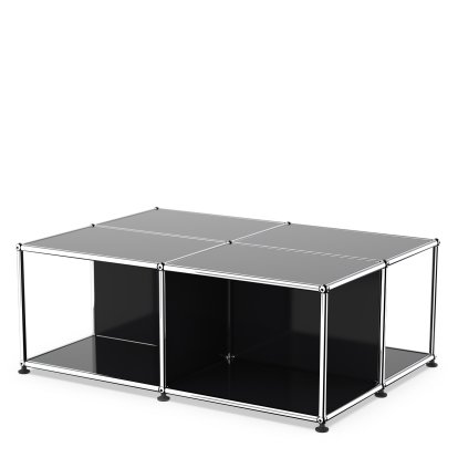 USM Haller Coffee Table with Storage Shelves, Graphite black RAL 9011