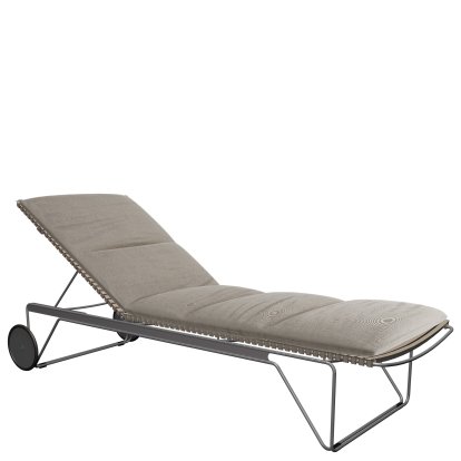 Click sun lounger, Beige, With cushion - ash