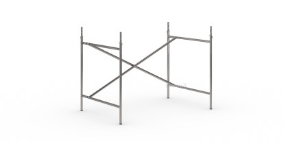 Eiermann 2 Table Frame, Clear lacquered steel, Vertical,  offset, 100 x 66 cm, With extension (height 72-85 cm)