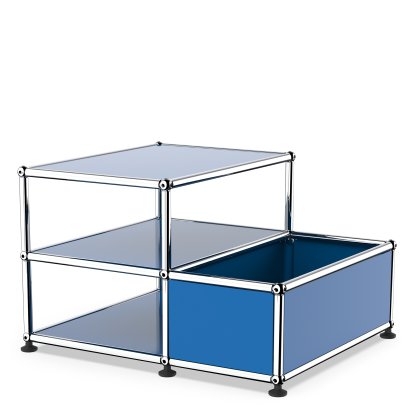 USM Haller Side Table with Storage Container, Gentian blue RAL 5010