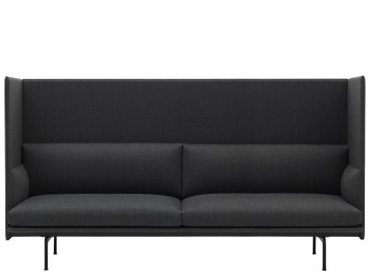 Outline Highback Sofa, 3 Seater, Fabric Remix 163 - Grey