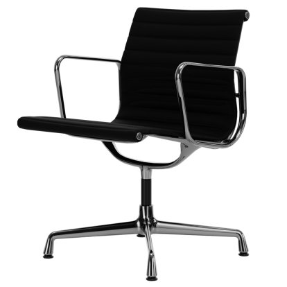 Aluminium Group EA 107 / EA 108, EA 108 - swivelling, Chrome-plated, Leather (Standard), Nero