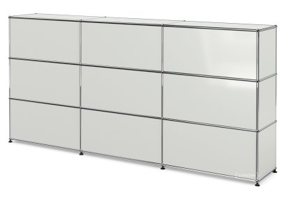 USM Haller Counter Type 1, Light grey RAL 7035, 225 cm (3 elements), 35 cm
