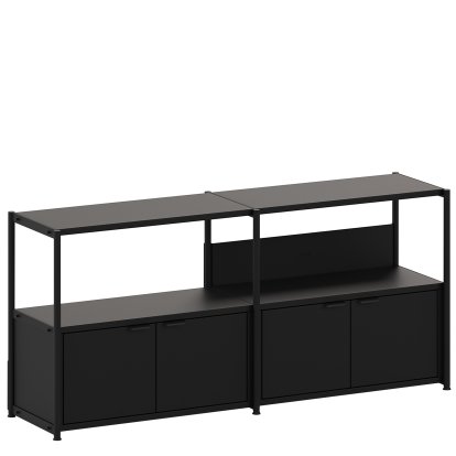 Unit Sideboard L Steel, 2 x double doors, Graphite black