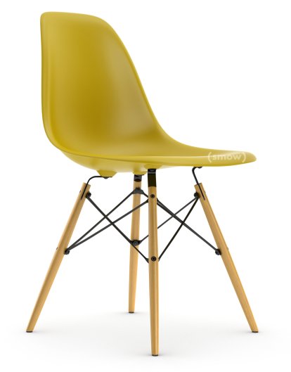Eames Plastic Side Chair DSW, Mustard, Without upholstery, Without upholstery, Standard version - 43 cm, Ash honey tone