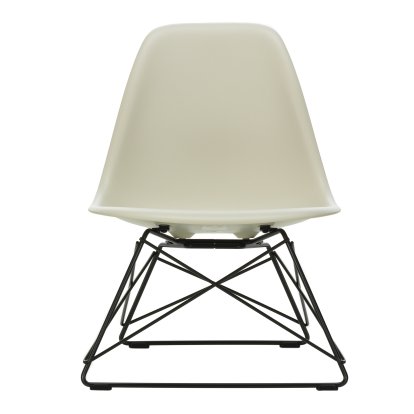 Eames Plastic Side Chair LSR, Pebble, Without upholstery, Powder-coated basic dark