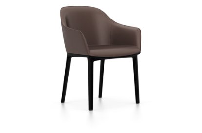 Softshell Armchair, Basic dark, Leather (Standard), Marron, Felt pads for hard floor surfaces