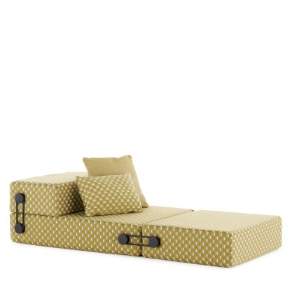 Trix Outdoor Lounger, Yellow chequered