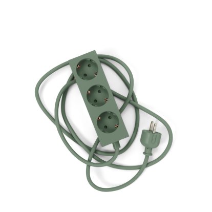 Power Bar / Power Beam Socket Strip, 3 sockets, Mossy green, 2 m