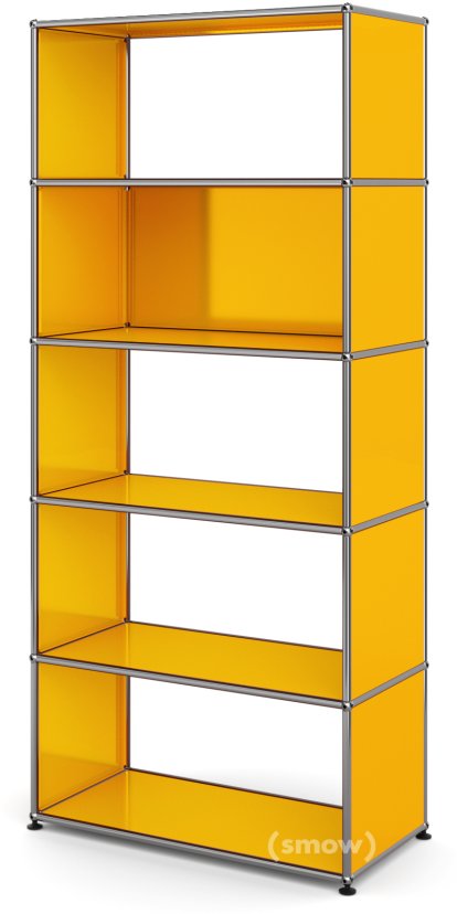 USM Haller Living Room Shelf M Type 1, 1 back panel, Golden yellow RAL 1004