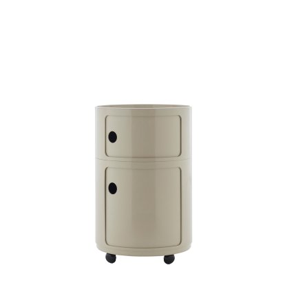Componibili Container Big, 2 Compartments, Dove gray, With castors