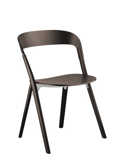 Pila Chair, Brown lacquered ash
