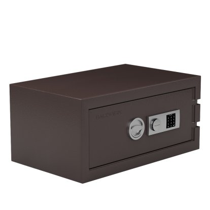 Balzsafe Connect Safe for USM Haller Shelves, 75 cm x 35 cm x 50 cm, Brown RAL 8017, Electronic combination lock with master key