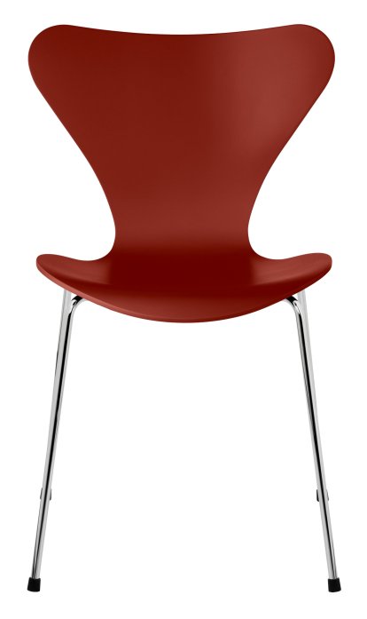 Series 7 Chair 3107, Lacquer, Venetian red, Chrome