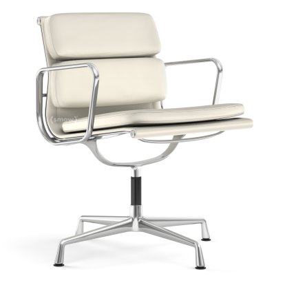 Soft Pad Group EA 207 / EA 208, EA 207 - non-swivelling, Polished, Leather Standard snow, Plano white