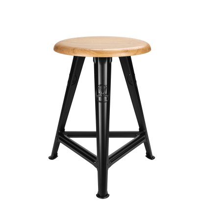 Rowac Stool – Model 1 / 50 cm, Oak, matt black