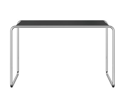 S 285/0 Desk, Stained ash - black, Chrome-plated, with felt glides