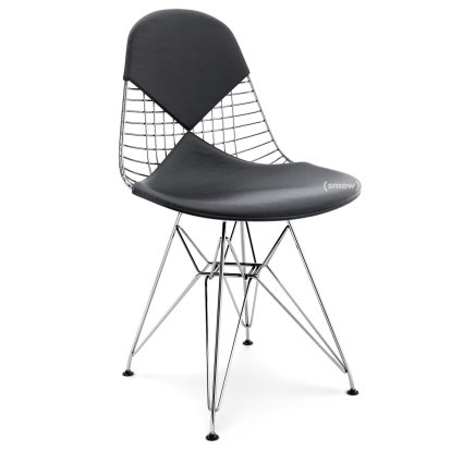 Seat Cushion for Wire Chair (DKR/DKW/DKX/DKL/LKR), Seat and backrest cushion (Bikini), Leather (Standard), Asphalt