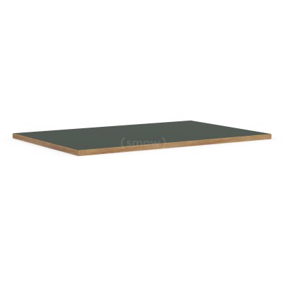 Table Top for Eiermann Table Frames, Linoleum conifer green (Forbo 4174) with oak edge, 160 x 80 cm