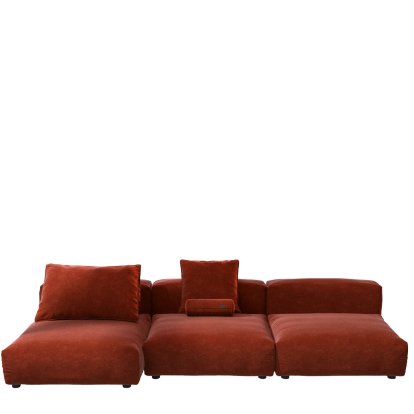 Vetsak Sofa Set 4, Suave - Saffron, With cushions