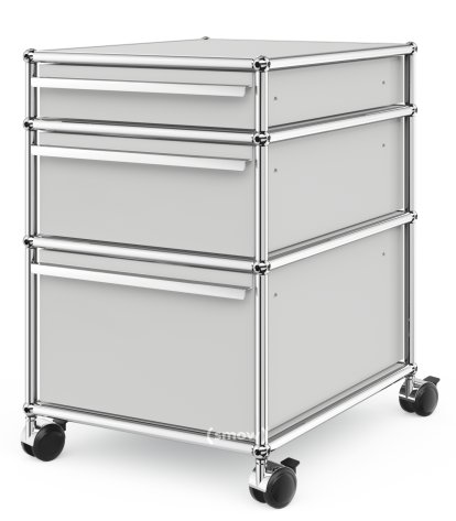 USM Haller Mobile Pedestal with 3 Drawers Type 2 (with Counterbalance), No locks, Light grey RAL 7035