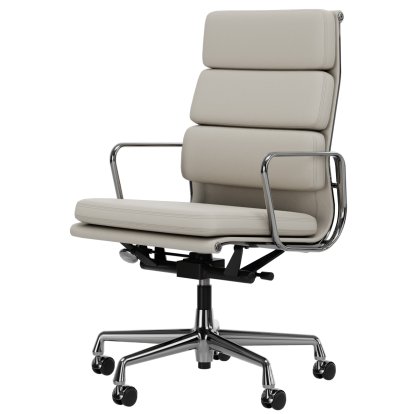 Soft Pad Group EA 219, Chrome-plated, Leather Premium F snow, Plano white, Hard castors for carpets