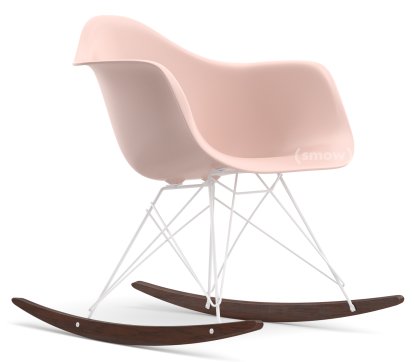 Eames Plastic Armchair RAR, Pale rose, Coated white, Dark maple