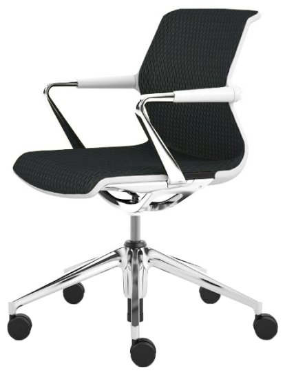 Unix Chair with Five Star Base, Diamond Mesh asphalt, Soft grey