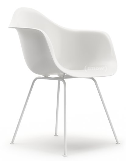 Eames Plastic Armchair DAX, White non-RE, Without upholstery, Without upholstery, Standard version - 43 cm, Coated white