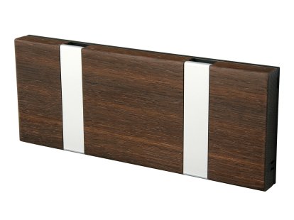 Knax, 2 hooks, Aluminium, Tobacco oak oiled