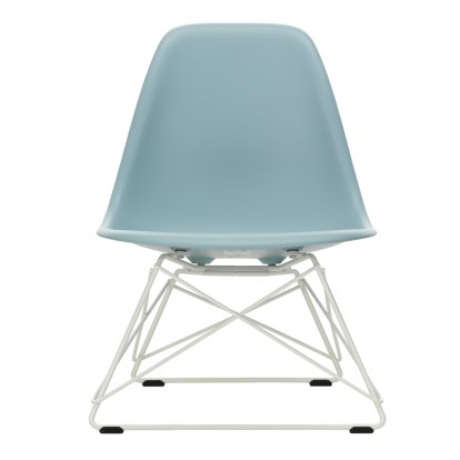 Eames Plastic Side Chair LSR, Ice grey, Without upholstery, Powder-coated white