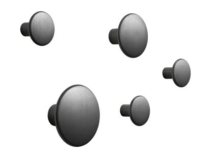 The Dots Metal Set of 5 Hook, Black