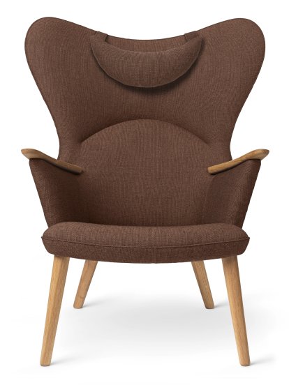 CH78 Mama Bear Chair, Passion - earth, Oiled oak, With neck pillow