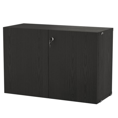 String System Cabinet with Lock, Black ash veneer