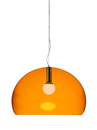 Big FL/Y Pendant Lamp, Transparent, Orange