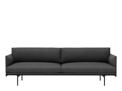 Outline Sofa, 3 Seater, Fabric Remix 163 - Grey, Aluminium, black
