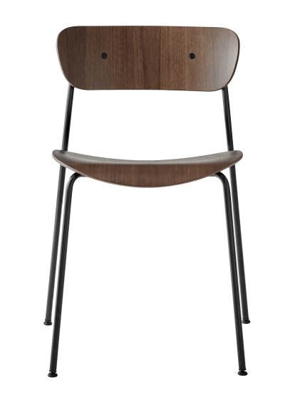 Pavilion Chair AV2, Lacquered walnut, Black powder coated, Without armrests