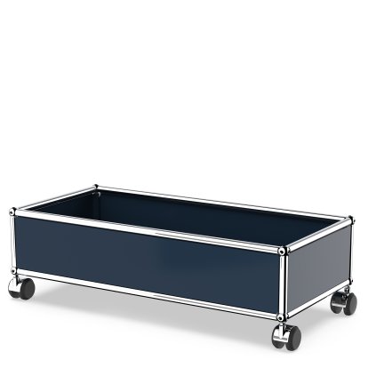 USM Haller Box with Castors, Steel blue RAL 5011, Hard castors for carpets