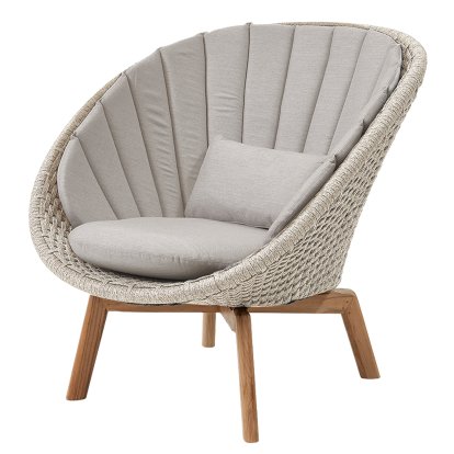 Peacock Lounge Chair, Medium flat soft Rope - Sand, Natté - Sand