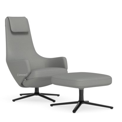Repos, Chair Repos & Ottoman, Fabric Dumet pebble melange, 45 cm, Basic dark