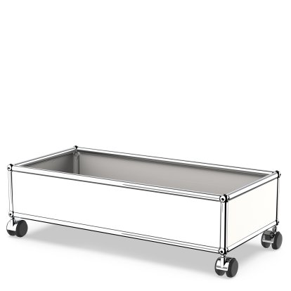 USM Haller Box with Castors, Pure white RAL 9010, Soft castors for hard floor surfaces