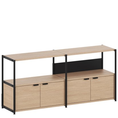Unit Sideboard L Wood, 2 x double doors, Oak / Graphite Black