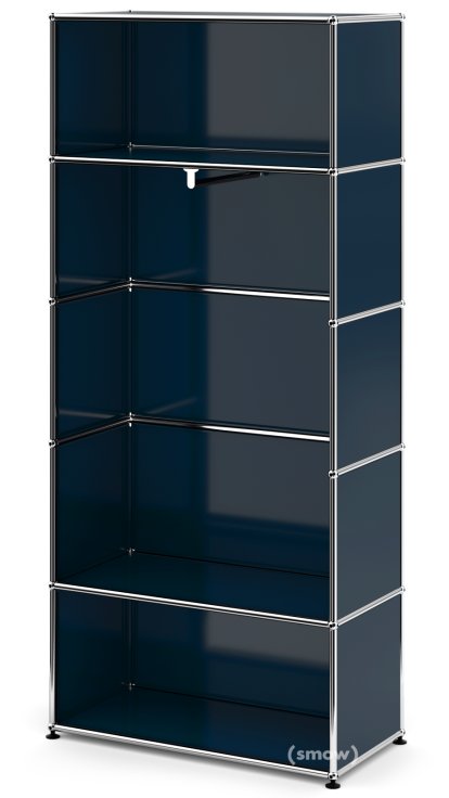 USM Haller Clothes Rack M with Rail, Model 1, Steel blue RAL 5011