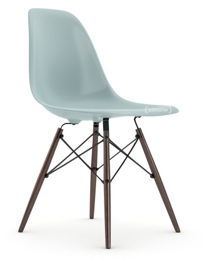 Eames Plastic Side Chair DSW, Ice grey, Without upholstery, Without upholstery, Standard version - 43 cm, Dark maple