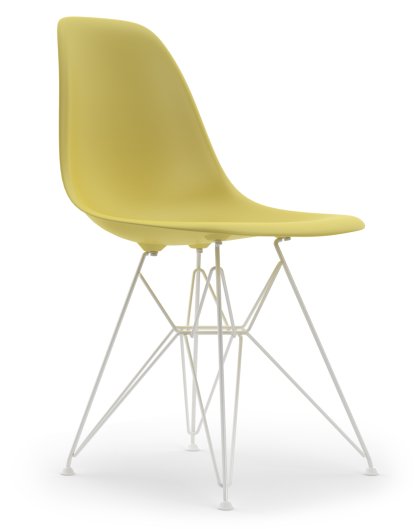 Eames Plastic Side Chair DSR, Citron, Without upholstery, Without upholstery, Standard version - 43 cm, Coated white