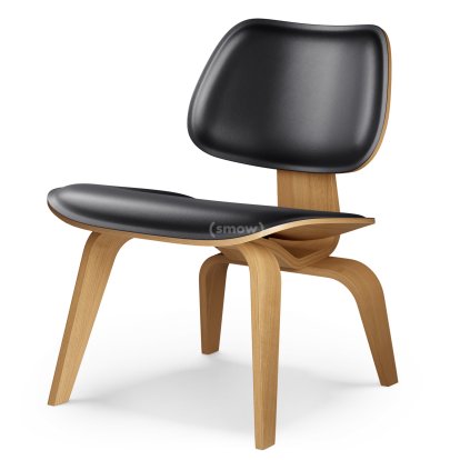 Plywood Group LCW / LCW Leather LoungeChair, Natural ash, seat leather nero