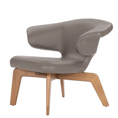 Munich Lounge Chair, Classic Leather grey, Walnut