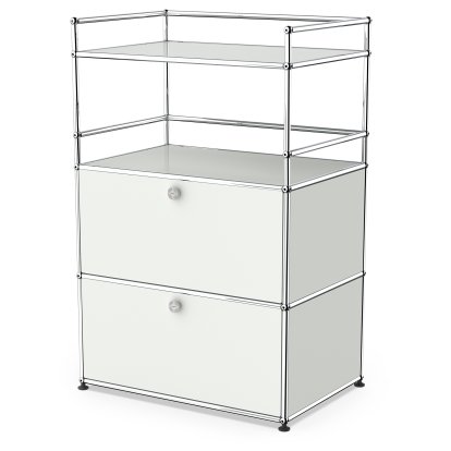 USM Haller Bar Highboard, Light grey RAL 7035, With 2 drop-down doors